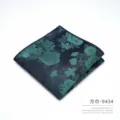 Pañuelo de bolsillo flores verdes hombre traje negocios retro estilo accesorio variante - Cuadrado Grande / Azul Oscuro(9434)