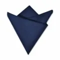 Dark blue pocket square for men, elegant suit handkerchief, premium folded design for formal wear. - Dark Blue