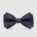 Clásico pajarita floral para hombre elegante accesorio casual de negocios traje. - Corbata de lazo / Azul Oscuro(2855)