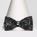 Farfallina nera in strass per bambini cristallo lucido festa spettacolo collo ragazzo accessorio - Farfallino Classico (S234)