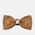 Farfallina da uomo scintillante in strass dorati, ideale per matrimoni, banchetti ed eventi formali. - Oro Lucente