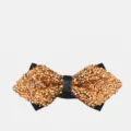 Lucido papillon in strass color oro champagne, perfetto per matrimoni e feste formali da uomo. - Oro champagne