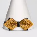 Farfallina strass oro bambini variante, fiocco cristallo brillante per spettacoli e feste ragazzi. - Farfallino Appuntito (S331)