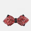 Farfalla strass uomo brillante rosso cristallo matrimonio festa sposo cravatta accessorio - Rosso Acero