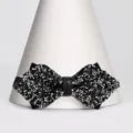 Farfallina strass bambini nero argento cristallo brillante accessorio per spettacoli. - Farfallino Appuntito (S334)