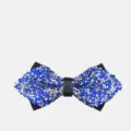Farfallino strass uomo scintillante blu cristallo papillon matrimonio festa accessori - Blu Ghiaccio