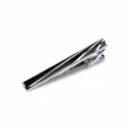 Pince à cravate élégante pour homme en métal argenté avec motif noir, accessoire bureau 5.5cm - Plaqué Argent Noir