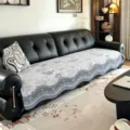 Copridivano in ciniglia stile vintage quattro stagioni antiscivolo variante modello - Feihua - Grigio / 70*70cm
