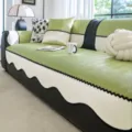 Summer ice silk sofa cover green and white non-slip cooling mat for straight couch - 70*70cm / Green
