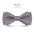 Pajarita gris clásica para hombre con textura dorada elegante para bodas y eventos. - 2804 (Gris Pincel)