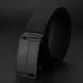 Men's Black Tactical Belt Elastic Canvas Automatic Buckle Casual Outdoor Work Trousers - Black