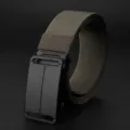 Herren Taktischer Gürtel braun elastisch Segeltuch automatische Schnalle leichte Variante - Dunkelbraun