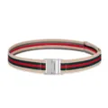Women's invisible elastic lazy belt with classic stripe design, adjustable and seamless. - Beige Red Green Stripe