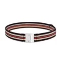 Stretch elastic belt for women invisible buckle comfortable adjustable waist strap dress accessory - Brown Beige Red Stripe
