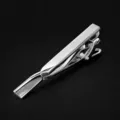 Pince à cravate torsadée gris argenté pour homme, accessoire de costume d'affaires - Gris Argent Torsadé