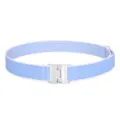 Fashion blue white striped elastic belt women adjustable invisible waist buckle trouser strap - Blue and White Fine Stripes