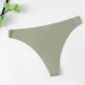 Mujer tanga seda de hielo sin costuras cintura baja transpirable verde claro nuevo - Verde