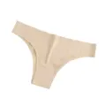 Nude seamless low-waist ice silk thong variant, comfortable breathable women underwear. - S / Nude