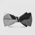 Elegante farfallina geometrica in bianco e nero per uomo, ideale per matrimoni ed eventi. - Nero Bianco Grigio Geometrico Quadri (2090)