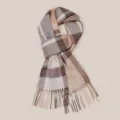 Women winter warm plaid scarf brown wool blend versatile cozy winter fashion neckerchief - Warm Elegant Charm