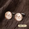 Boutons de manchette pour hommes luxueux en metal avec un design ajoure pour vos belles chemises. - Or Rose Floral Creux (Cufflinks-3075) / Or rose
