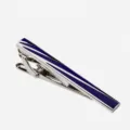 Pince à cravate formelle pour homme en métal avec motif géométrique accessoire col bleu - Bleu Glacé Cyan
