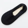 Calzini fantasmino in pizzo nero donna, fondo cotone traspirante, antiscivolo, primavera estate. - Taglia Unica (34-39) / Senza Imballaggio / Nero