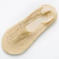 Calzini da barca in pizzo traspirante da donna, estate sottili antiscivolo a tinta unita. - Taglia Unica (34-39) / Senza Imballaggio / Colore pelle