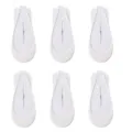 Calzini invisibili estivi in seta di ghiaccio da donna, fantasmini corti antiscivolo 6 paia. - Fantasmini con silicone sul tallone / Bianco