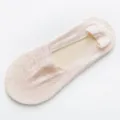 Fantasmini in pizzo rosa chiaro da donna, calzini invisibili sottili, traspiranti e antiscivolo. - Taglia Unica (34-39) / Senza Imballaggio / Rosa