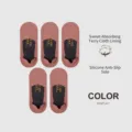 Men's ice silk low-cut invisible boat socks, anti-slip summer breathable short socks 5 pairs. - Naked Socks Without Any Packaging / Rouge Red