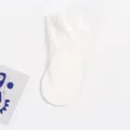Calzini corti da donna in pizzo bianco, calze estive traspiranti in rete con bordo floreale. - Senza Imballaggio / Bianco