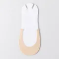 Donna colore della pelle mezza suola calzini invisibili antiscivolo tacchi alti estate - Cachi Bianco / Colore pelle