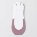 Women Summer Low Cut Invisible Half Sole Strap Boat Socks Non Slip Sock Breathable - Purple