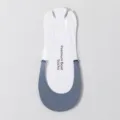 Grey summer invisible half palm strap boat socks, shallow mouth high heel socks variant. - Blue