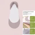 Chaussettes invisibles en soie de glace violette, été fin antidérapant chaussures basses femmes - Violet