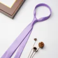 Cravatta con cerniera color lavanda tinta unita per uomini, ideale per affari e matrimoni. - Viola chiaro