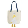 Canvas tote bag with cute duck pattern, blue shoulder straps and large capacity for daily use - Cute Backpack Duck Blue Strap Shoulder Bag