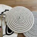Nordic style cotton woven coaster, thickened heat resistant bowl mat for daily table use. - Wave Pattern Round Woven Heat Insulation Mat