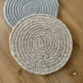 Round braided cotton rope coasters set, heat-resistant table mats for daily dining home use. - Rice Brown Mixed Round Woven Heat Insulation Mat