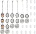 Detail view of DIY bouquet photo charms with ornate bezels, chains, and glass cabochons. - New Combo Set 4 (As Shown)