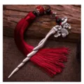 Horquilla de metal estilo chino vintage borla marcapáginas accesorio étnico para regalo - Estilo 1 (Rojo)