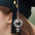 Graduation Cap Memorial Photo Charm Silver Angel Wing Tassel Pendant Custom Picture Jewelry - Style 5