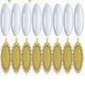 Set di vassoi con castone per gioielli in lega ovale DIY e cabochon per collana artigianale. - Oro antico