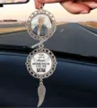 DIY photo car pendant memorial rearview mirror hanging ornament silver angel wing charm - Style 9