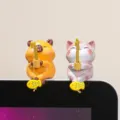Simpatico animale da pesca per monitor, ornamento da scrivania in resina per decorazione. - Figurina di Pesca (Gatto+Capibara)