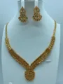 Vergulde sieraden set ketting oorrongen vintage blad ontwerp bruidsfeest accessoires - Opengewerkt Micro-gesneden Blad Stijl (TZ154)
