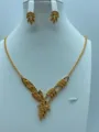 Vergulde blad design sieraden set ketting oorknopjes voor huwelijk feest vrouw cadeau. - Verfijnde Bladtextuur Stijl (TZ164)