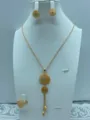Retro Verguld Sieraden Set Ketting Oorringen Ring Bruid Huwelijk Feest Mode Accessoires - Gaas Holle Kwast Stijl (TZ166)