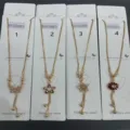 Stainless steel zircon butterfly flower tassel necklace fashion clavicle chain jewelry - Butterfly Flower Tassel Style (1) / Gold